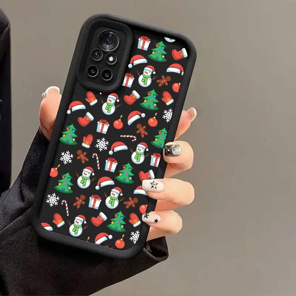 Phone Case For Redmi 15C 14C 13C 12C 15 Christmas Snowman Christmas Tree Cover For Redmi Note 9 10 11 12 13 14 Pro Plus 5G Coque