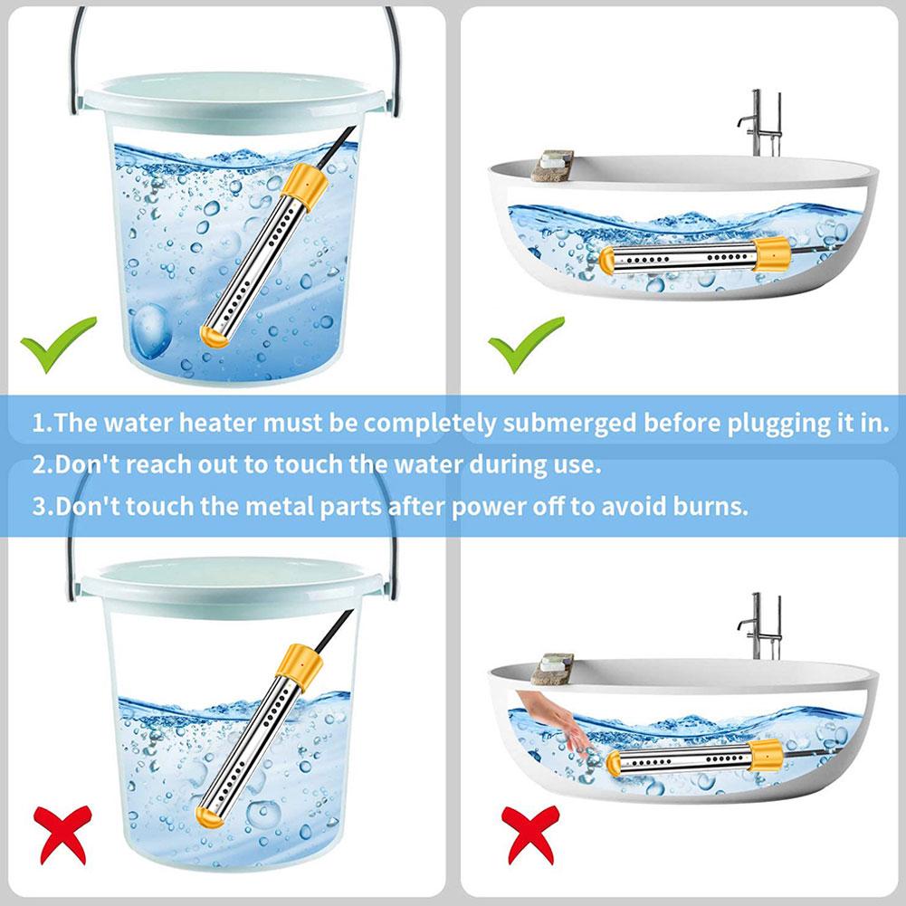 Portable High Power Heating Rod Household Immersion And Water Thermostat Heating Automatic Func B0M0