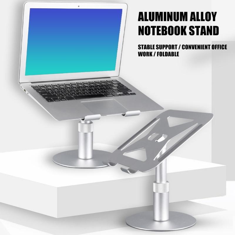 Portable Foldable Tablets Holder Aluminum Alloy with Height Adjustment and Full Rotations for Easy Travel Storage and Stability