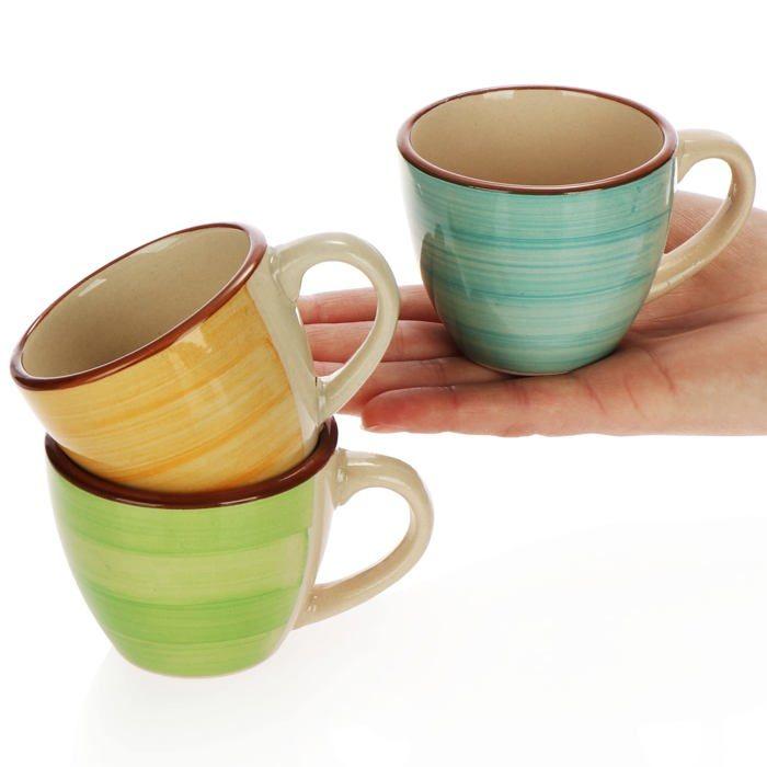 Ensemble de tasses espresso - com-four - cf15329 - céramique - 6 pièces - design moderne