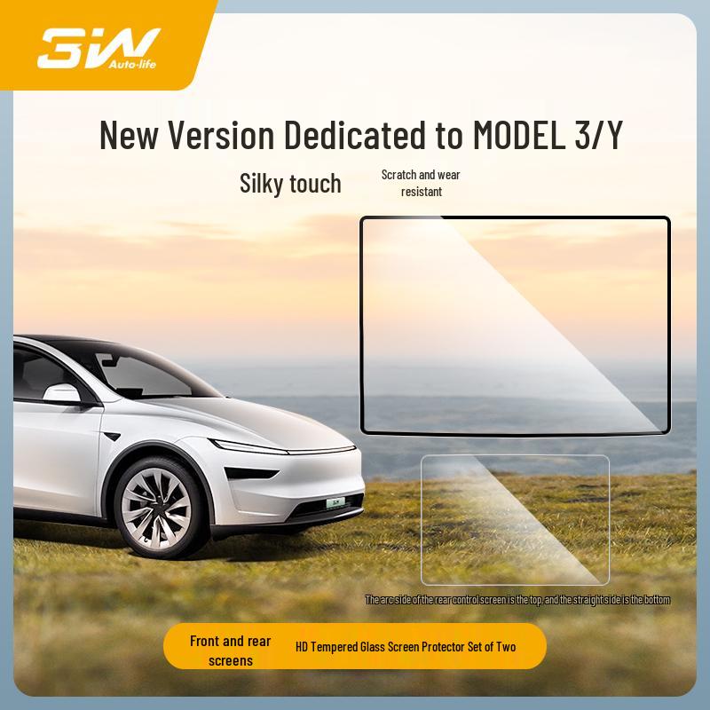 Tesla Model Y & 3 Displayschutz - Gehärtetes Glas, HD-Displayfolie, Schutz für die Mittelkonsole.