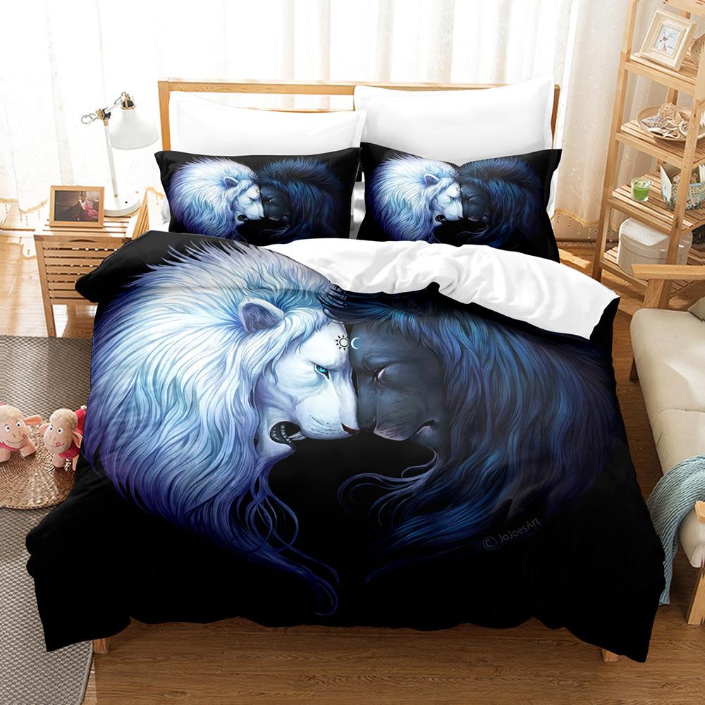 Lion Pattern 3D Three-Piece Set, Digital Printing Three-Piece Set