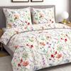 Cotton Bedding 160x200 Natural 100% Cotton Colorful Spring Flowers