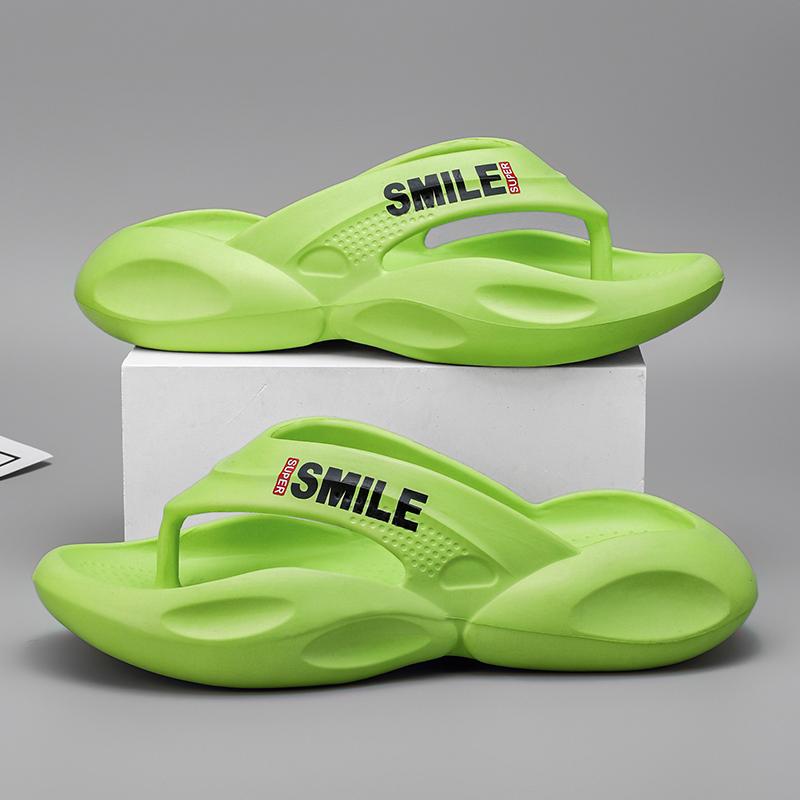 

2024 НОВЫЕ мужские шлепанцы для улицы, домашние тапочки, удобные толстые мягкие подошвы, мужские пляжные сандалии, нескользящие домашние мужские тапочки 45 46 41-42 зелёный
