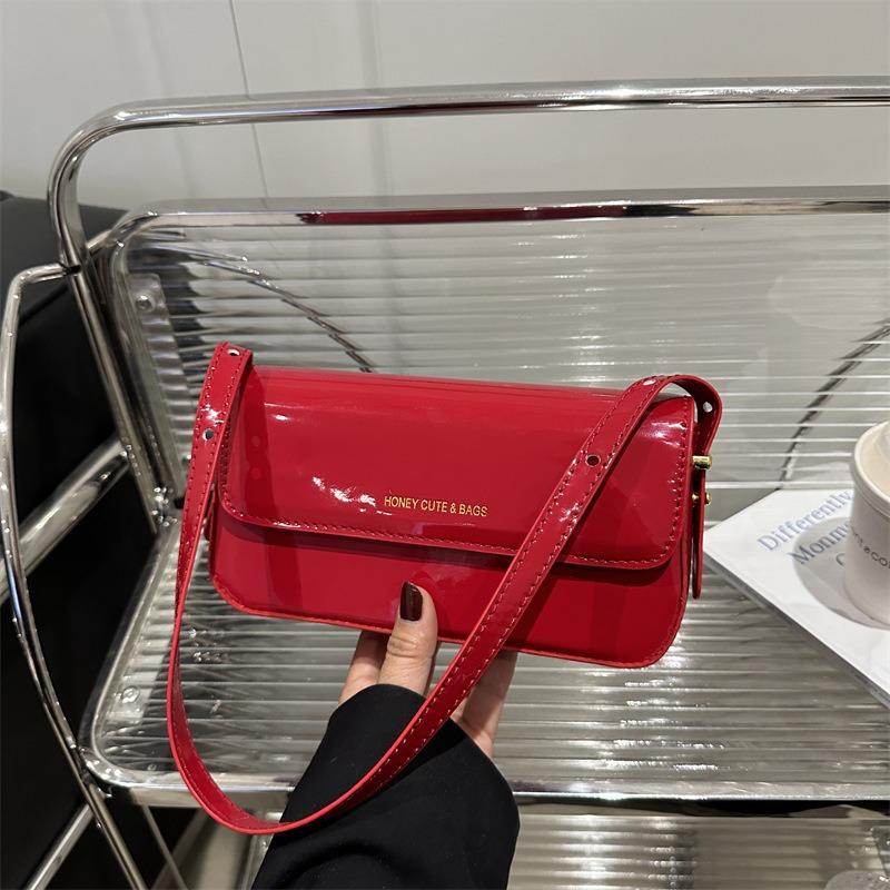 Popular summer new trend women's bags patent leather glossy shoulder bags simple handbags women