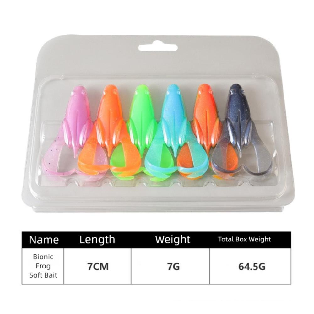 

6PCS 7cm 7g Soft Frog Fishing Lures Frog-Like Stance Lure Artificial Bait Fishing Gear Product