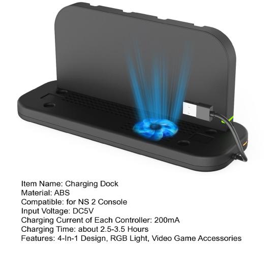 Ladestation für Nintendo Switch/2/OLED Joy-Con 4-in-1 Gamecontroller Joypad Aufladen