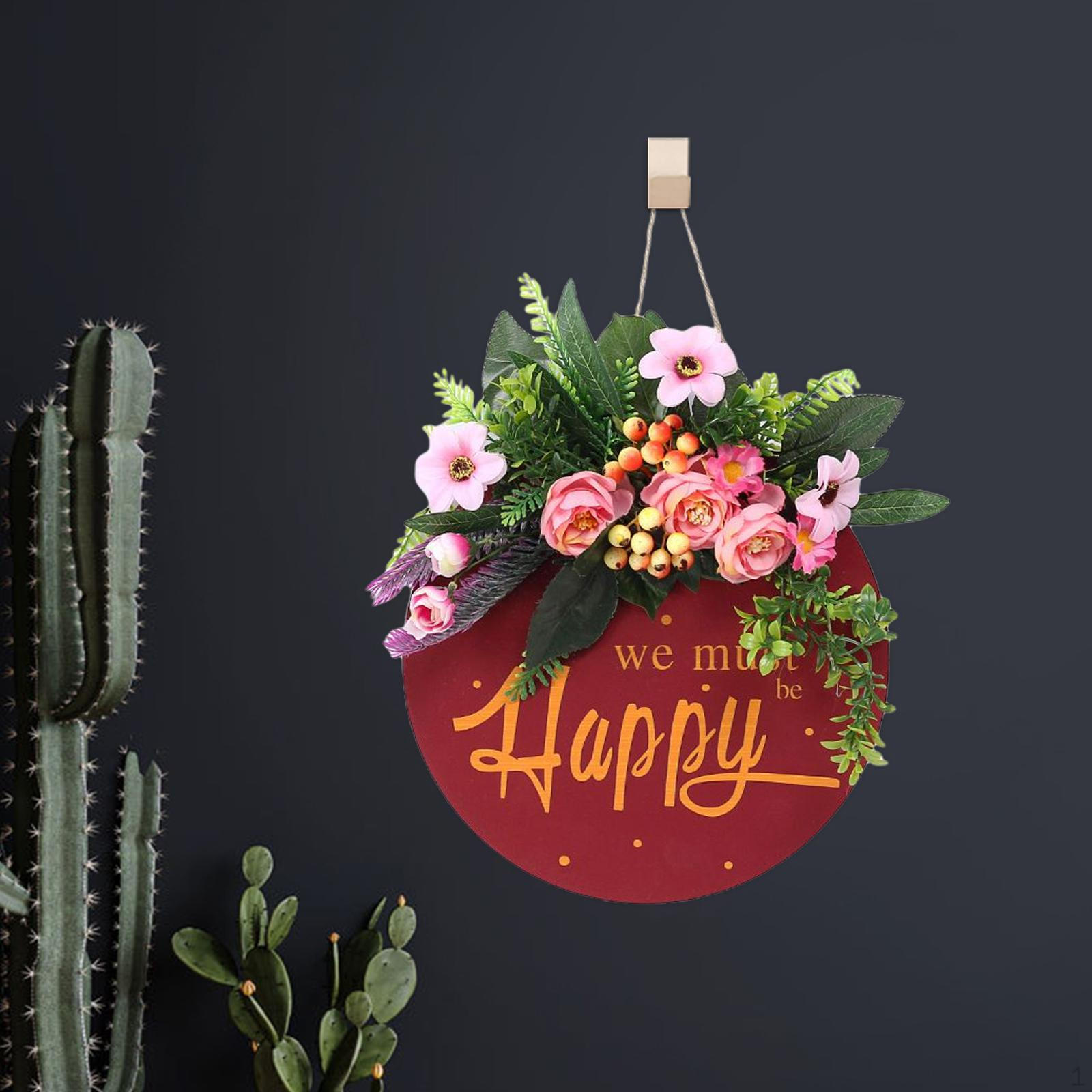 Круглая табличка  Добро пожаловать  для входной двери, Сезонная сменная деревянная табличка, Подвесная дверная табличка, красный