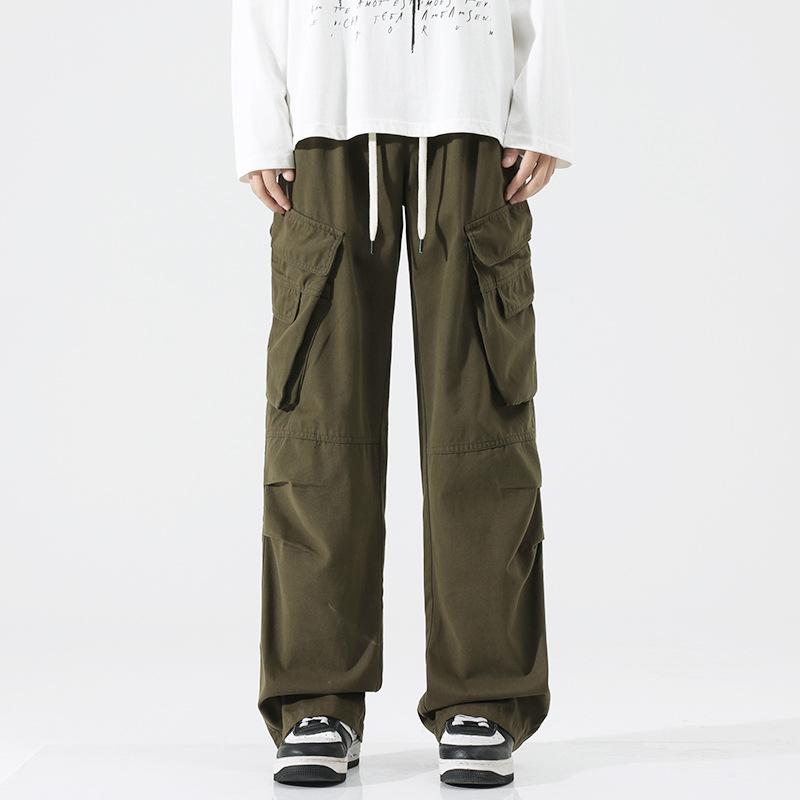 Herren Herbst 2024 Weitbeinige Plissee-Latzhose - Amerikanischer High Street Trend Freizeithose