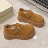 Fashion Pet-sized height-increasing thick-soled loafers 2025 autumn/Winter new style simple and versatile belt-buckle single shoes