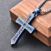 3 Styles Silver Color Religious Jewelry Wholesale Creative Bevel Tri Color Cross Pendant