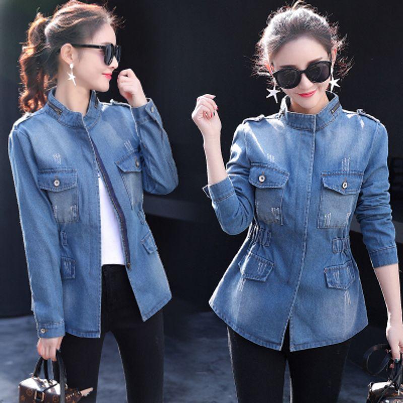 Amazon Denim Waist-Tight Jacket Oversize Women's Clothing