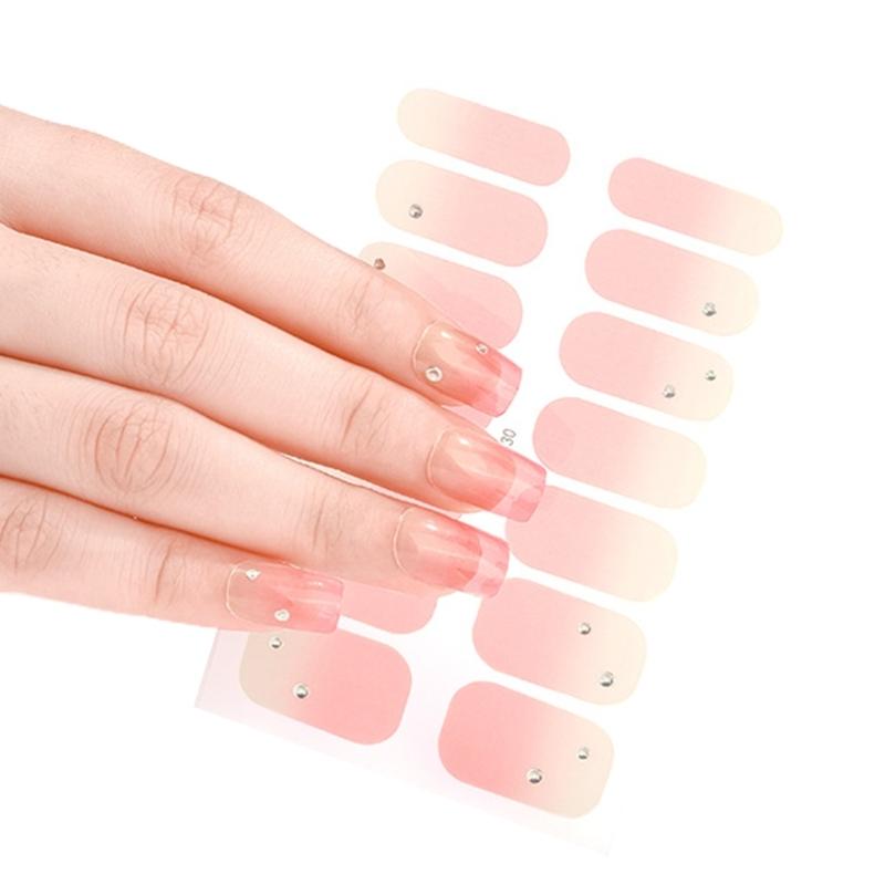 Nail Polish Stickers Self-Adhesive Nail Sticker Manicure Sticker Waterproof Full Wrap Nail Strips with Nail File