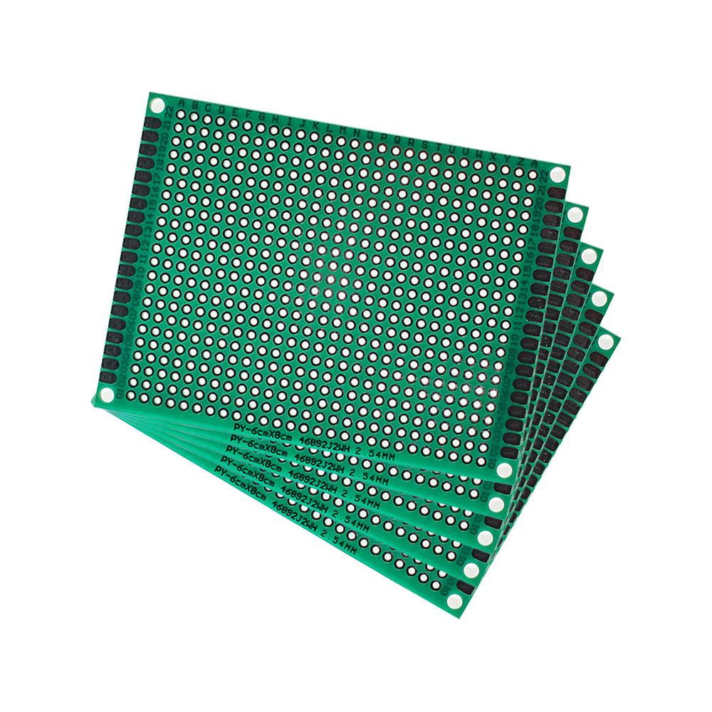 5PCS PCB Board Single Side Prototype Board 6*8CM Green DIY Universal Circuit Boards Kit