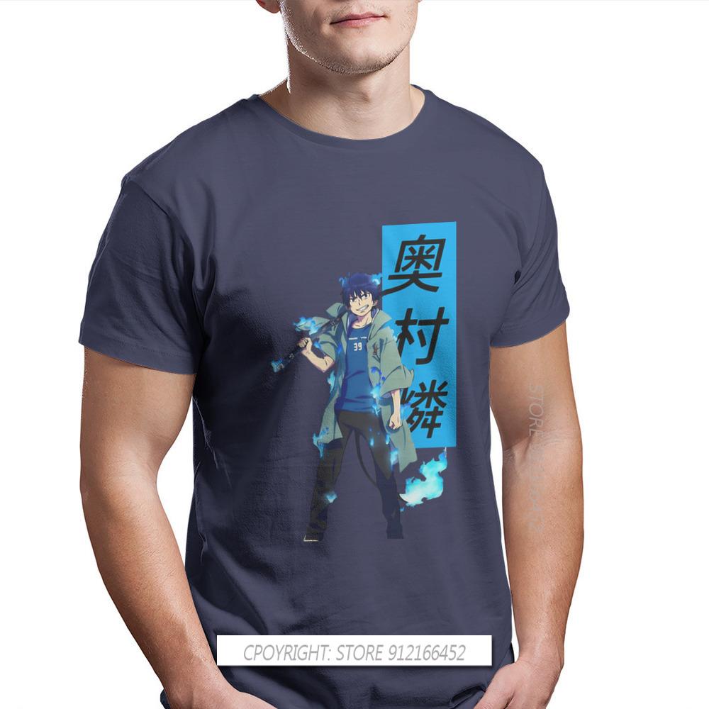 Cool Fire Unisexs Tshirt Blue Exorcist Rin Okumura Anime Oneck Tops 100 Cotton T Shirt Humor Gift Idea