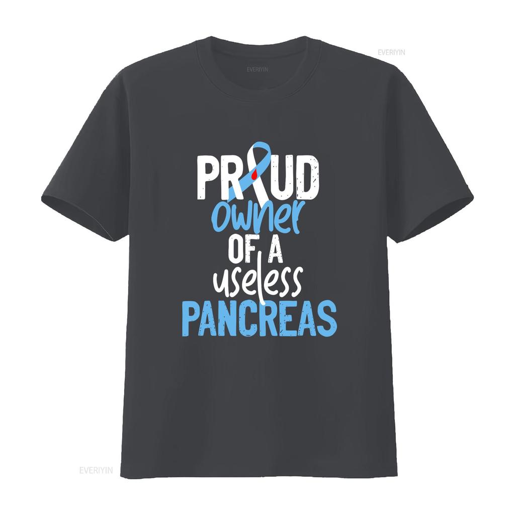 Proud Owner Of A Useless Pancreas Type 1 Diabetes Awareness T Shirt Stylish Meaningful Design Vintage Washed Graphic Streetwear