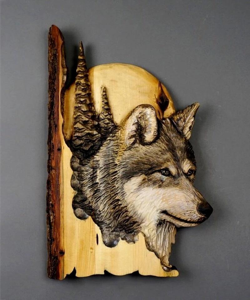 Animal Carving Handcraft Gift Wall Hanging Decor Handmade Wood Handicraft for Wild Nature Lover House Decoration