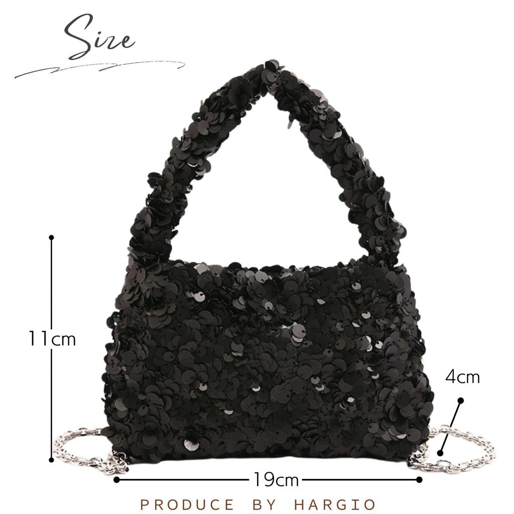 Harujio Sequin Bag, Party Bag for Women, Shoulder Bag, Handbag, 2-Way Mini Pochette, Small, Stylish, Cute, Sparkly, Perfect for Weddings, Parties,