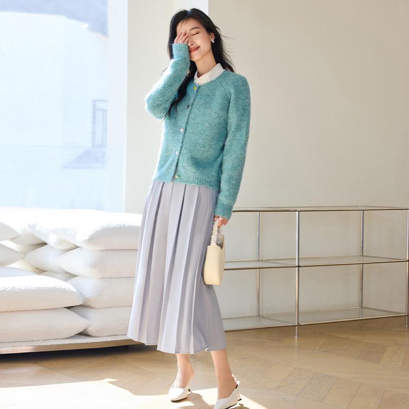 VICTORIA&VERA Women's Round Neck Knit Cardigan