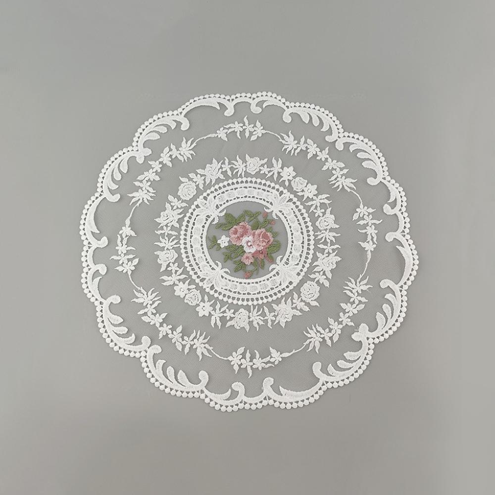 1PC Dinning Table Cover Embroidered Table Cloth Elegant Round Lace Tablecloth Coffee Coasters Napkin Party Wedding Decoration