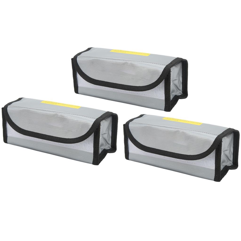3Pcs Lipo Battery Safe Bag Fireproof Explosionproof Practical Safe Protection Bag for Storage Charging