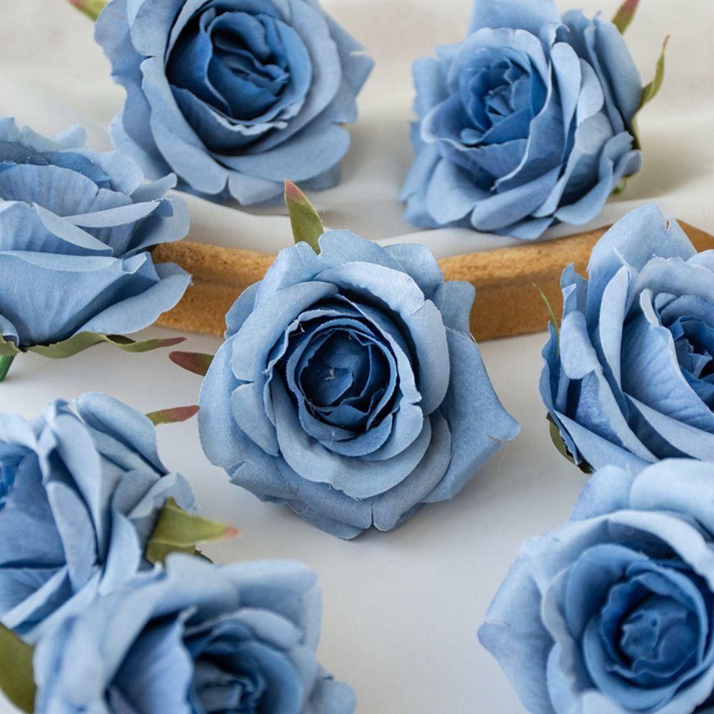 5Pcs Lifelike Artificial Rose Flower DIY 7cm Artificial Flower Fake Flowers for Wedding Garden Festival Party Wreath Headdress