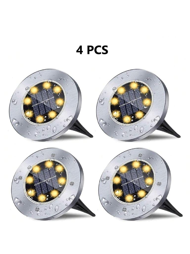 Solar Power Disk Light Outdoor Garden Solar Underground Light 8LED Deck Light Spotlight Buried Solar LED Lamp Garden Decoration