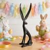Harpiks Kaninfigur Moderne Stående Kaninstatue Innendørs Påske Bordplate Skulptur for Skrivebord Skap Bokhylle Benkeplate Hjemmebar Kontor Dekor