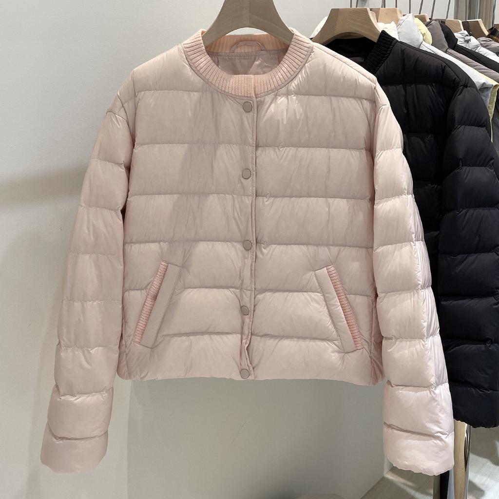 Autumn and Winter New Round Neck White Duck Down Light Down Jacket Women's Fashion Small Foreign Style Age-reducing Short Coat Tide