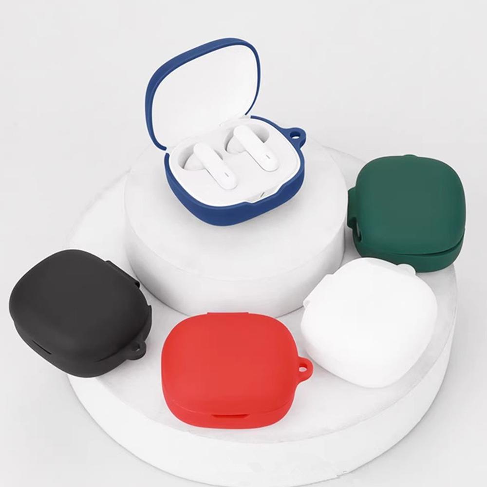 For JBL Wave Flex 2 Silicone Case Wireless Earbuds Protective Cover with Anti-Lost Carabiner