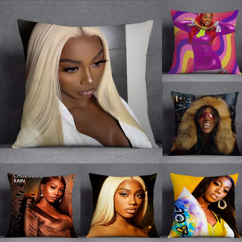 Rapper F-Flo Milli Fine Ho Stay Pillow Case Square Double-Sided Printing Short Plush Sofa Cushion Cover Bedroom Pillow