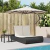 VidaXL Chaise longue double avec coussins noir résine tressée, transat, lit de jour d'extérieur, lit de jour de jardin, lit 368090