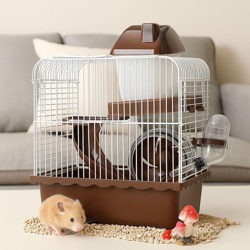 Removable Hamster Habitat Cage Feeding Bottle Hamster Nest Pet Castle Cage  Small Animals