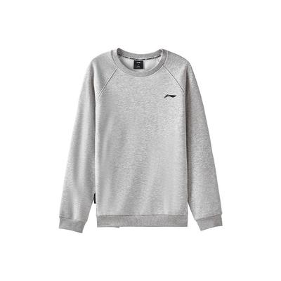 Li-Ning Fleece Lined Thick Solid Color Crew Neck Raglan Trendy Pullover Simple Fashion Sweatshirt Unisex Sweatshirt AWDVH05-2