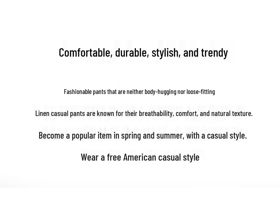 RAIN.CUN Women's Oat Loose Cotton Linen Straight-Leg Pants