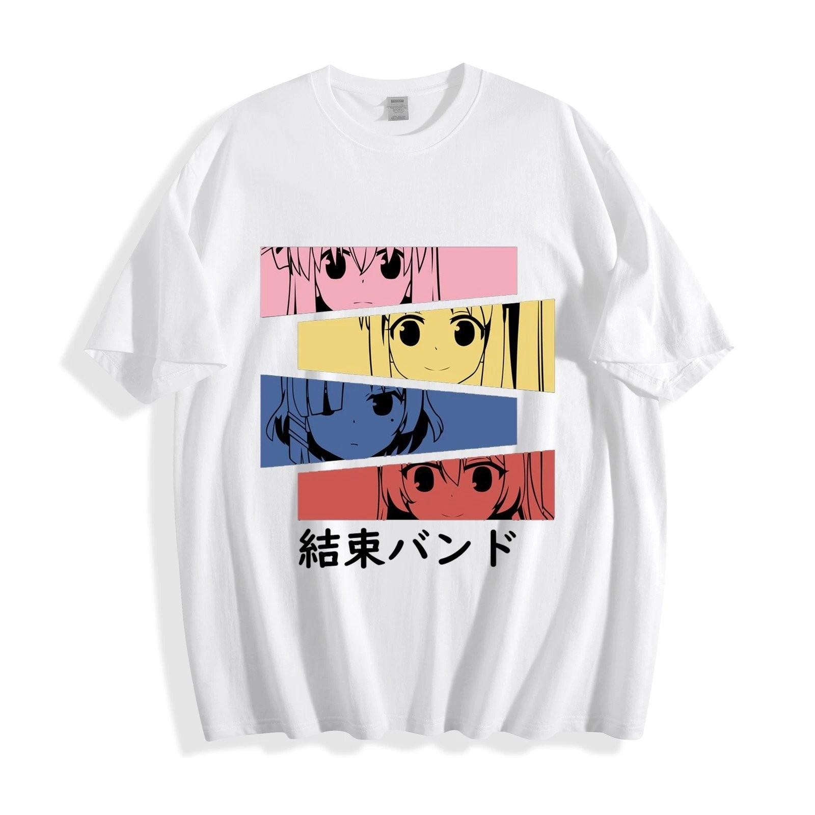 Bocchi The Rock Kessoku Band Eyes Stripes Graphic T-Shirt S-5XL Unisex Cotton XXXL