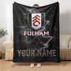 Name Custom Fulham FC Logo Print Flannel Blanket High Quality Warm Comfortable Cover for All Seasons Perfect for Gifts Home Decor