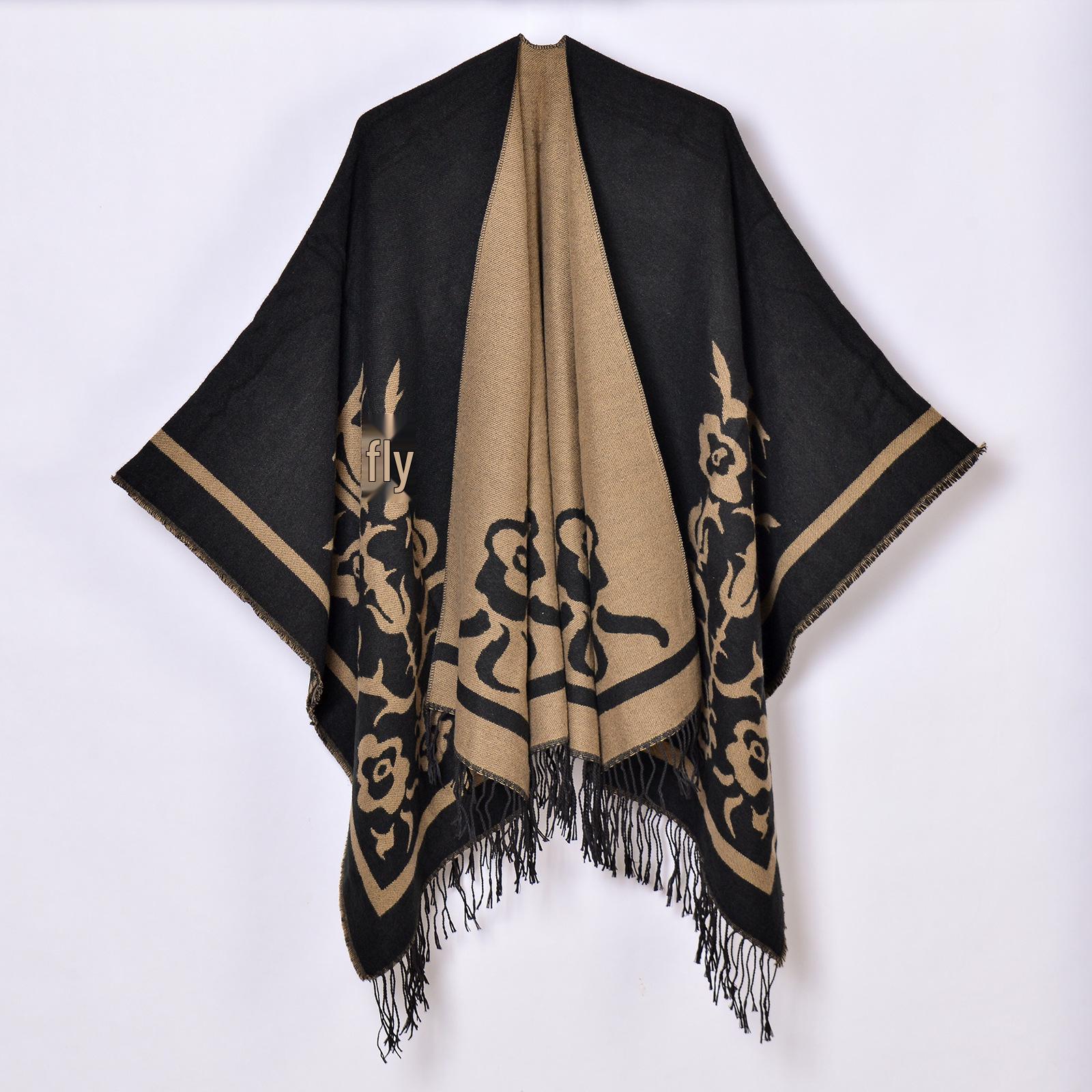 

Женский дорожный фото-шаль: Повседневный кардиган на осень/зиму, теплый и защищающий от холода 130x150cm