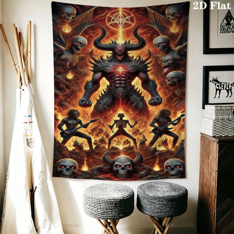 Dark Fantasy Skull Tapestry Tapestry Background Cloth Wallmounted Homestay Soft Decoration Tapestry Work Of Art Background Cloth