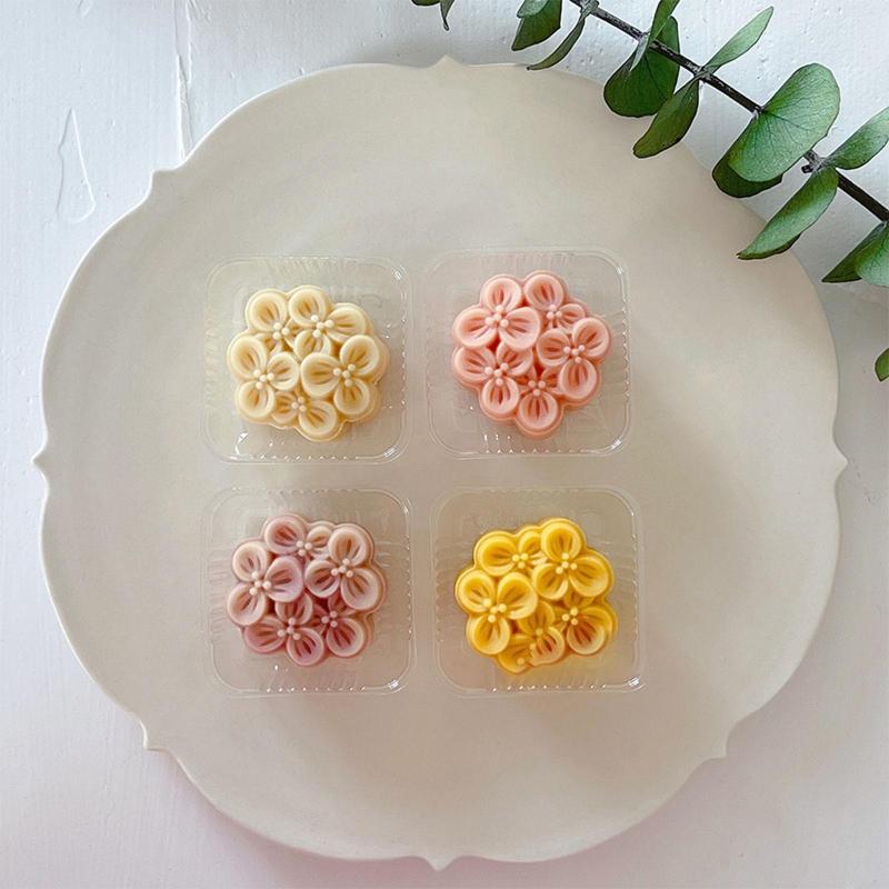 Plastic Mooncake Molds DIY Mooncake Stamps Osmanthus Shaped Baking Moulds Pastry Gadgets 3 Sizes for Mid-Autumn Festival