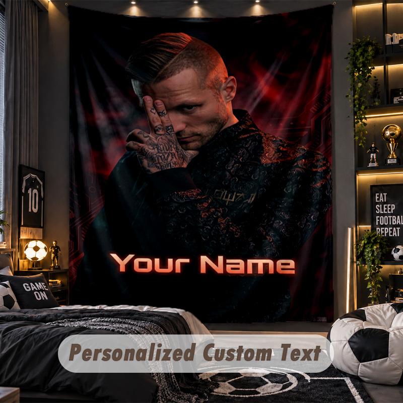 Personalized Wall Tapestry,Kontra K Custom Printed Name, Fabric Wall Art For Indoor Room Backdrop