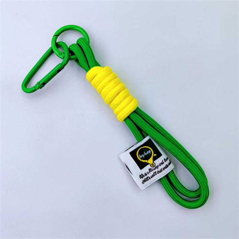 Creative Braid Rope Keychain Color Carabiner Alloy Keyring Phone Case Lanyard Backpack Pendant Accessory Unisex Hanging Jewelry