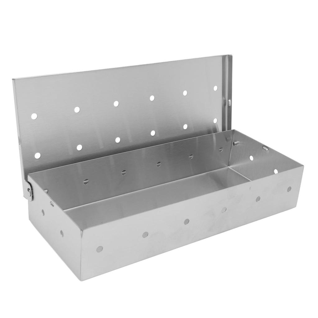 Smoker Box Professional Rectangular Add Smokey BBQ Flavor Stainless Steel Smoker Box for Barbecue Grilling Accessories