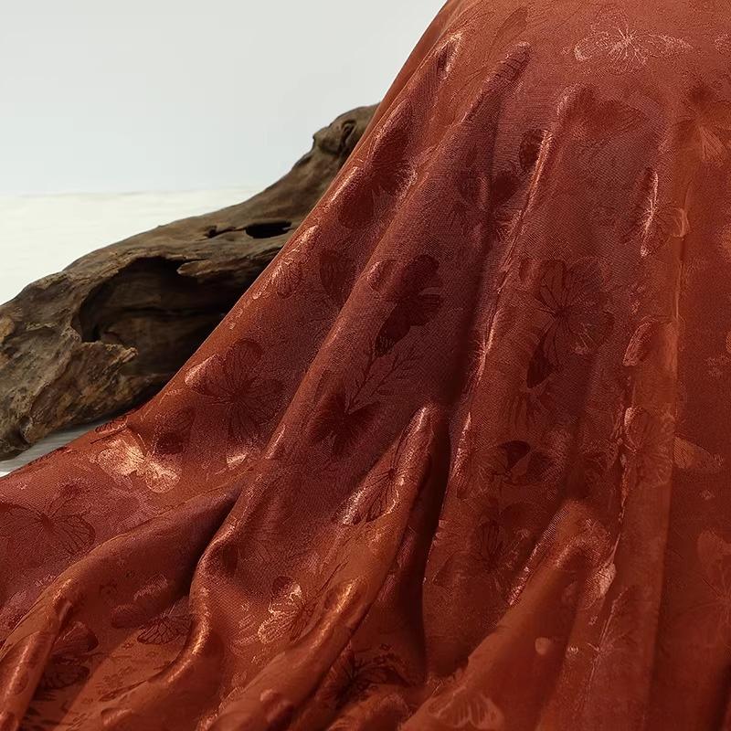 100x150cm Colorful Butterfly Jacquard Silk Satin Fabric for Sewing Ancient Costume Hanfu Tang Suit Horse Face Skirt Clothing