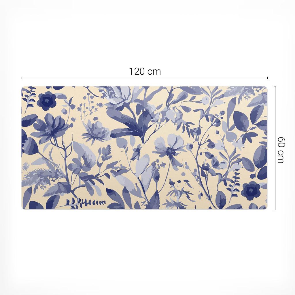 Wytrzymała Mata Antypoślizgowa Na Blat Biurka Kwiatowy Wzór Retro 120X60 Cm