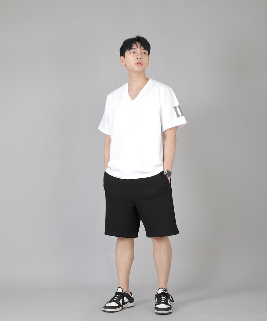 Seinteukeulu Plain Sweat Shorts Ess-352 Black