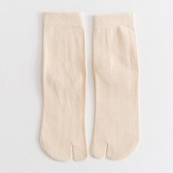 1 pereche de șosete pentru femei, tub mijlociu, două degete de la picioare, culoare uni, moale, elasticitate ridicată, anti-alunecare, protecție pentru glezne, șosete de toamnă și iarnă, absorbție de transpirație