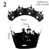 12pcs/set Halloween Hollow Paper Cup Spider Web Pumpkin Horror Castle Cake Wrap