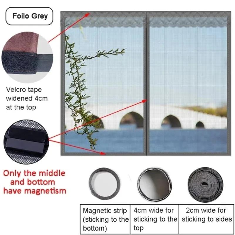 Summer Self-adhesive Window Screen Anti-Mosquito Prevent Flying Insects Invisible Mesh Curtains Removable Magnetic Screen Window