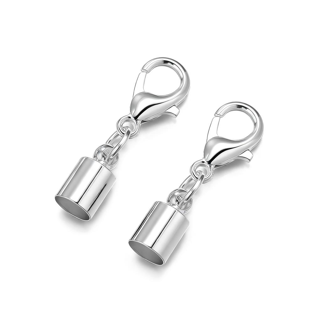 10pcs Lobster Clasps Hooks Leather Cord End Caps 2.5-9.5mm Crimps End Tip Caps Connectors for Bracelet Necklace Jewelry Findings